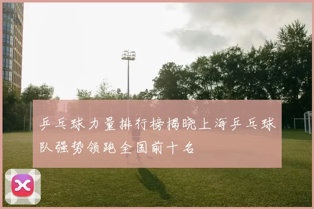 乒乓球力量排行榜揭晓上海乒乓球队强势领跑全国前十名